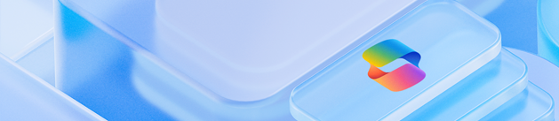 Microsoft Copilot icon on glass tiles